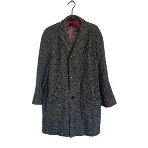 Rare Vintage 60s Men’s Baracuta Wool Tweed Lined Long Rain Coat | Size Large